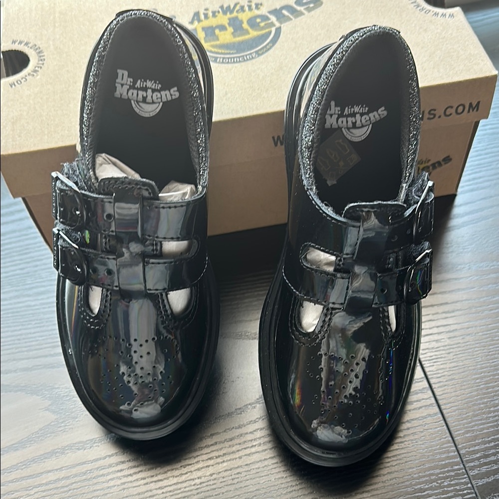 Dr. Martens Kids Shoes in Shiny Black
